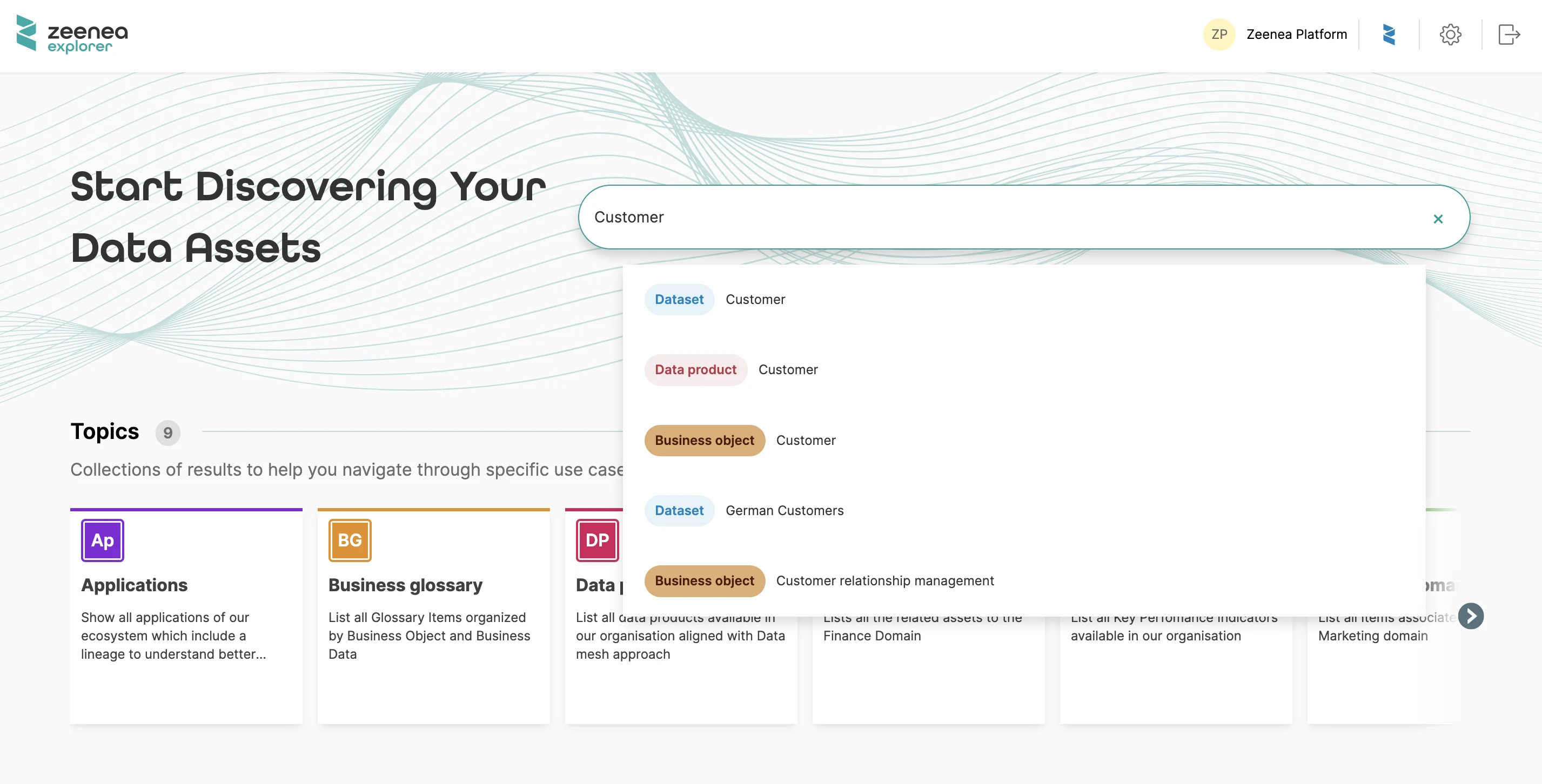screenshot of Zeenea Data Discovery Platform